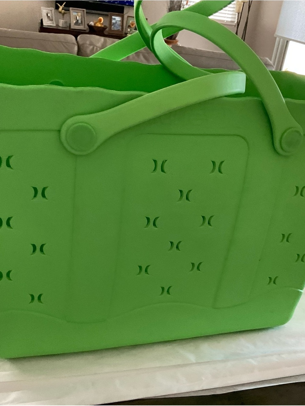 Hurley Mint Green Silicone Waterproof Bag/tote Beach/Travel NWT 16”x 8.5”x 13” - Picture 8 of 9
